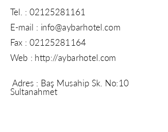Aybar Hotel iletiim bilgileri